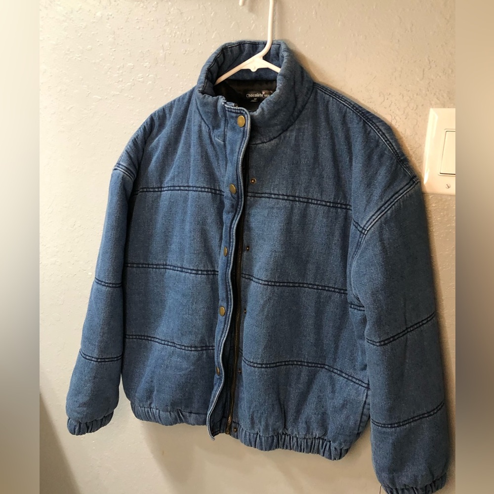 Medium Dark Denim Puffer Jacket